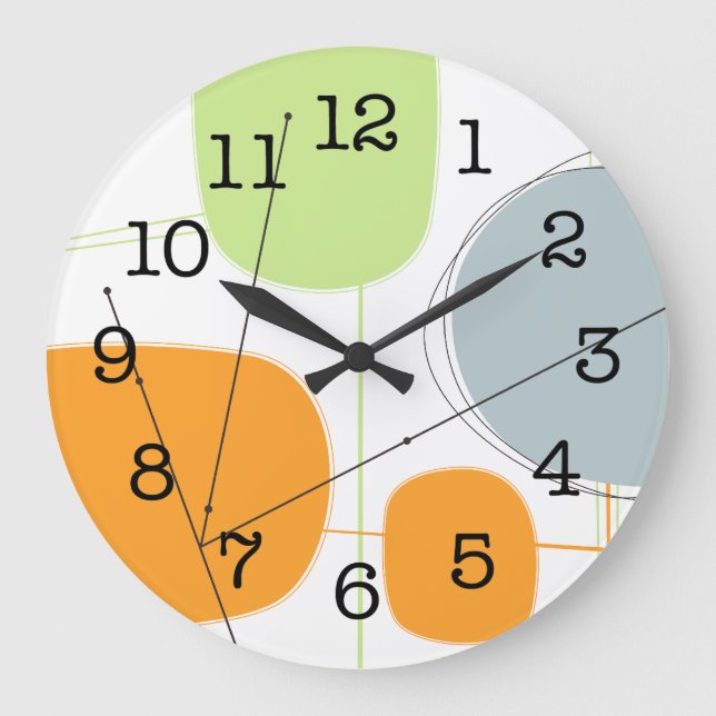 Wall Clock - Abstract 1950s Inspired Atomic Art (Front)