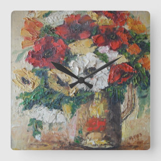 Wall Clock Ann Hayes Painting Flower Mix Delight