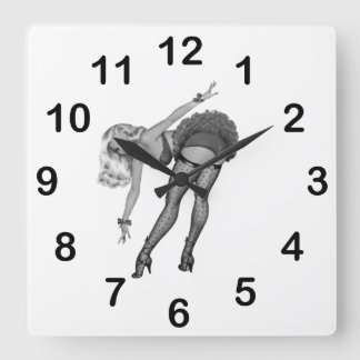 Wall Clock Black White PinUp Girls (19)