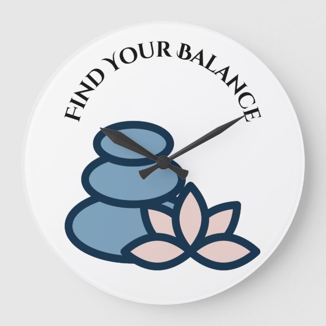 Wall Clock – “Find Your Balance” Motivational Home (Front)
