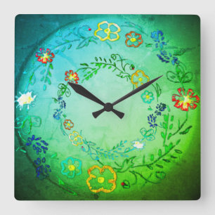 Wall Clock flower design style