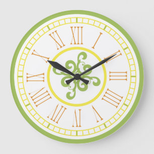 Wall Clock - green, yellow and orange