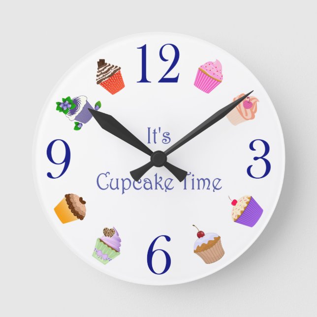 Wall Clock - It's Cupcake Time (Front)