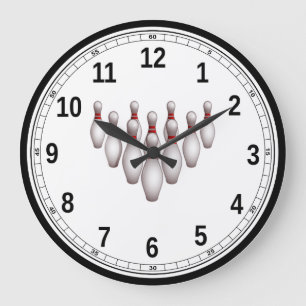 Wall Clock (Large) Bowling Pins