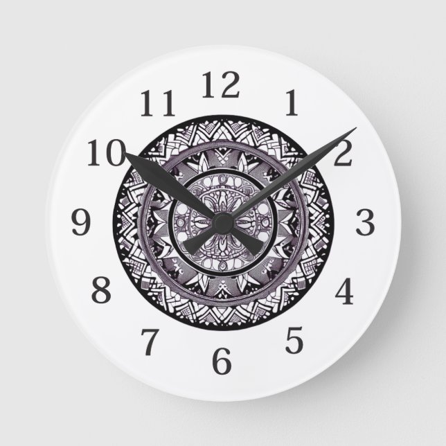 Wall Clock - Mandala Design (Front)