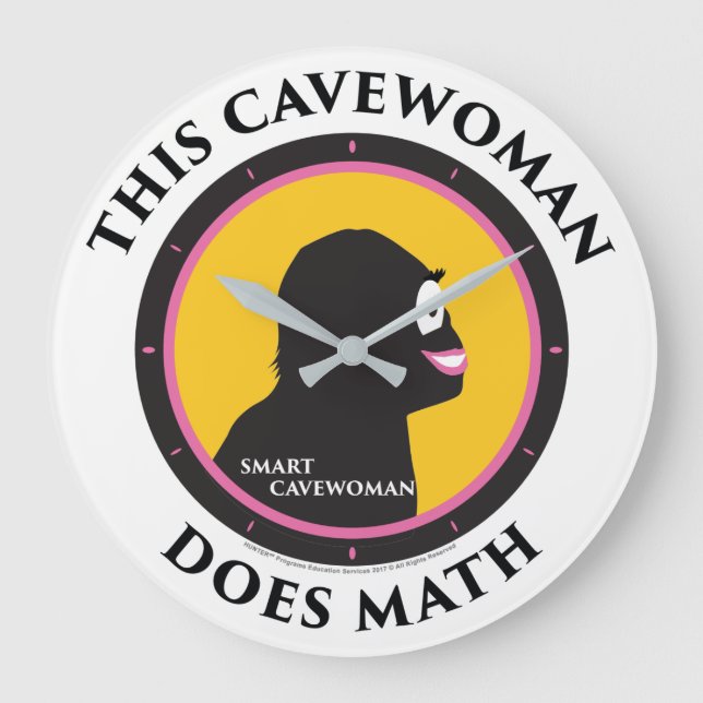 Wall Clock Math Smart Cavewoman (Front)