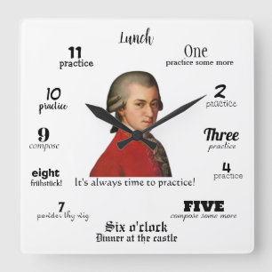 Wall Clock - Mozart - It's always time to practice