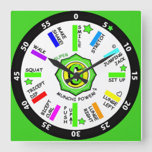 wall clock Munchi Power! 45-minute workout gym
