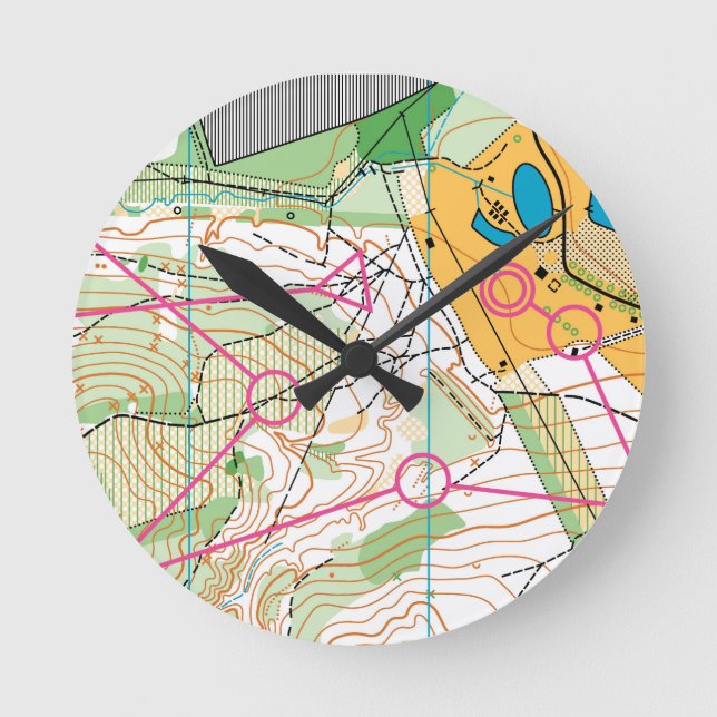 Wall clock - orienteering map (Front)