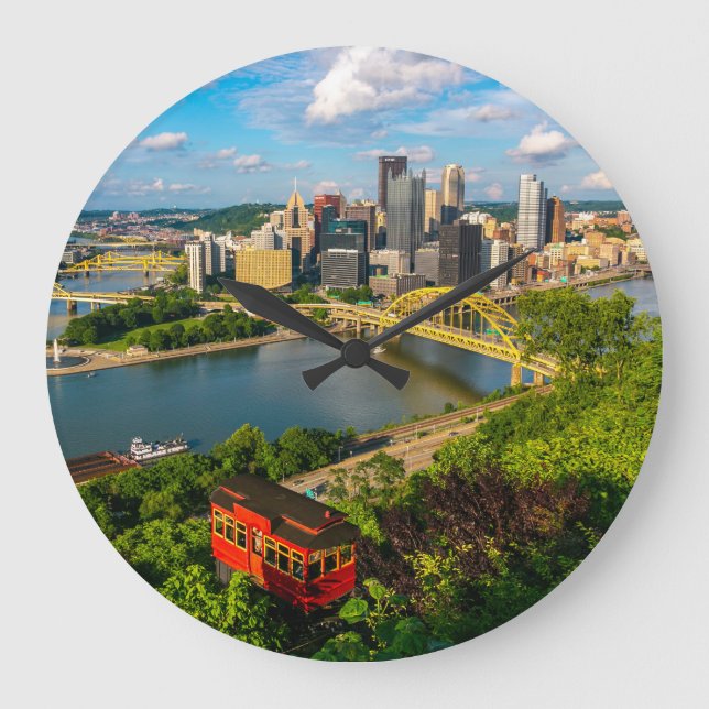 Wall Clock Pittsburgh Photo Duquesne Incline  (Front)