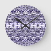 Wall Clock Purple Ornament