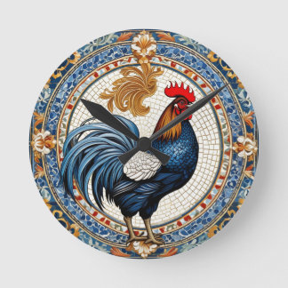 Wall Clock rooster mosaic