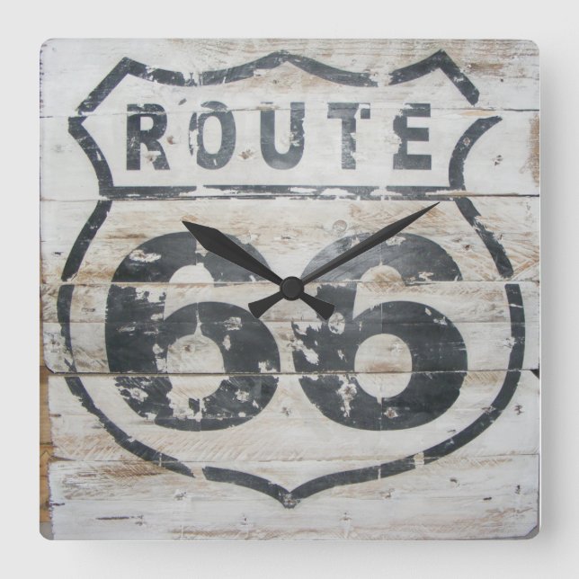 Wall Clock, Route 66 Square Wall Clock (Front)