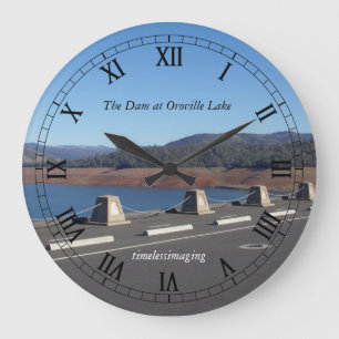 Wall Clock, Wall Art, Home Decor, Dam at Oro. Lake Large Clock