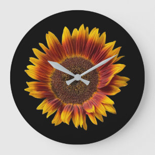 Wall Clock with a Sunflower