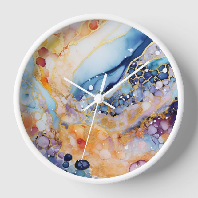 Wall clock with abstract elements. Stylish decor (Front)