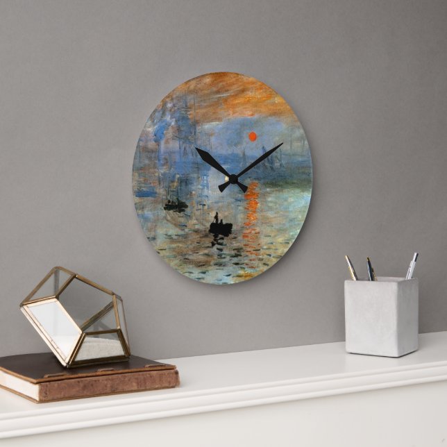 Wall Clock with Claude Monet's Impression, Sunrise (Office)