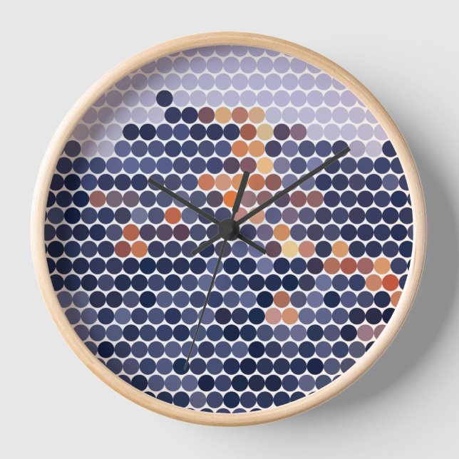 Wall clock with colorful dots (Front)