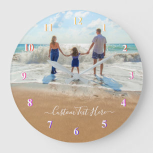 Wall Clock with Custom Photo Text Your Own Design