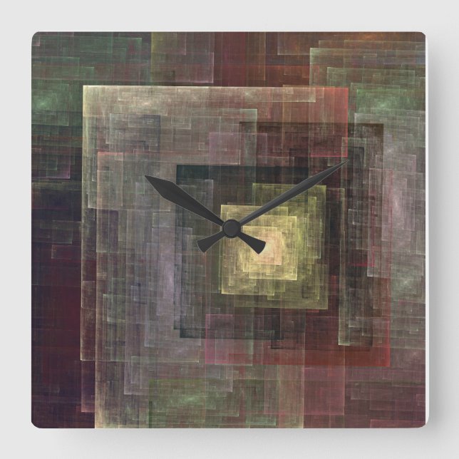 Wall Clock with Earth Tone Comtemporary design (Front)
