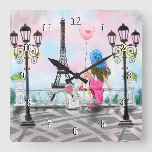 Wall Clock with Eiffel Tower (Front)