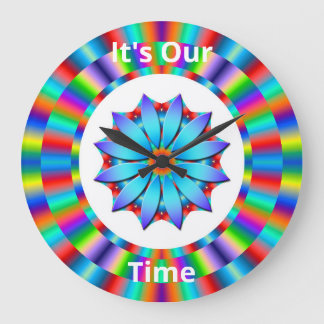 Wall Clock with Festive, Colourful Circular Design