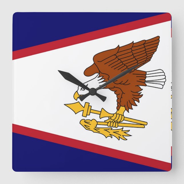 Wall Clock with Flag of American Samoa, USA (Front)