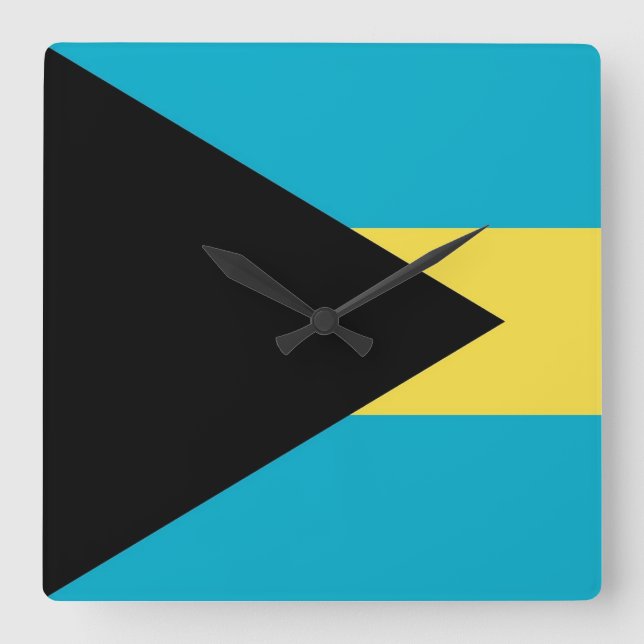 Wall Clock with Flag of Bahamas (Front)