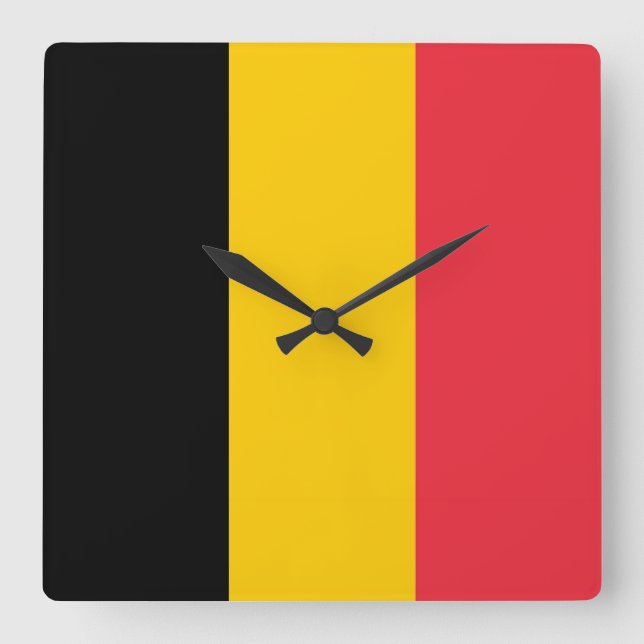 Wall Clock with Flag of Belgium (Front)