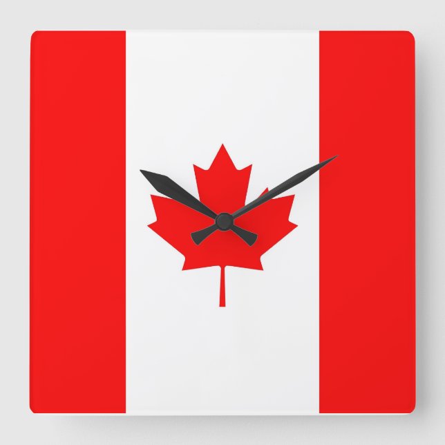 Wall Clock with Flag of Canada (Front)