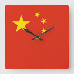 Wall Clock with Flag of China