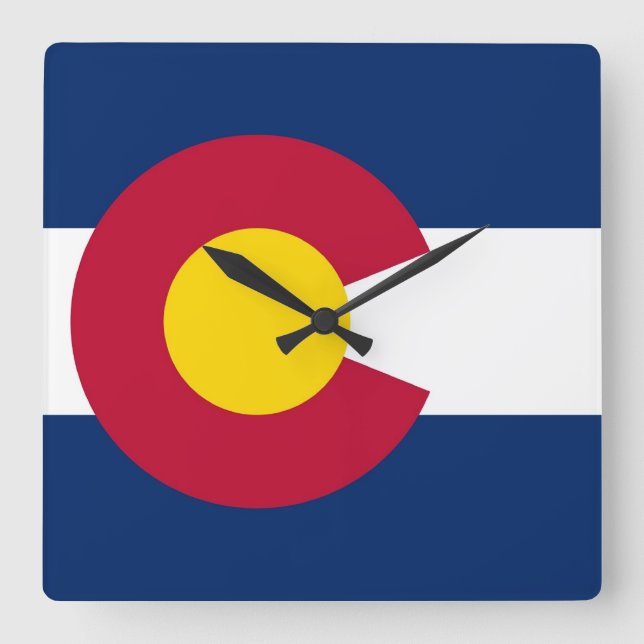 Wall Clock with Flag of Colorado, USA (Front)