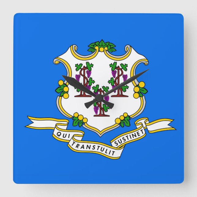 Wall Clock with Flag of Connecticut, USA (Front)