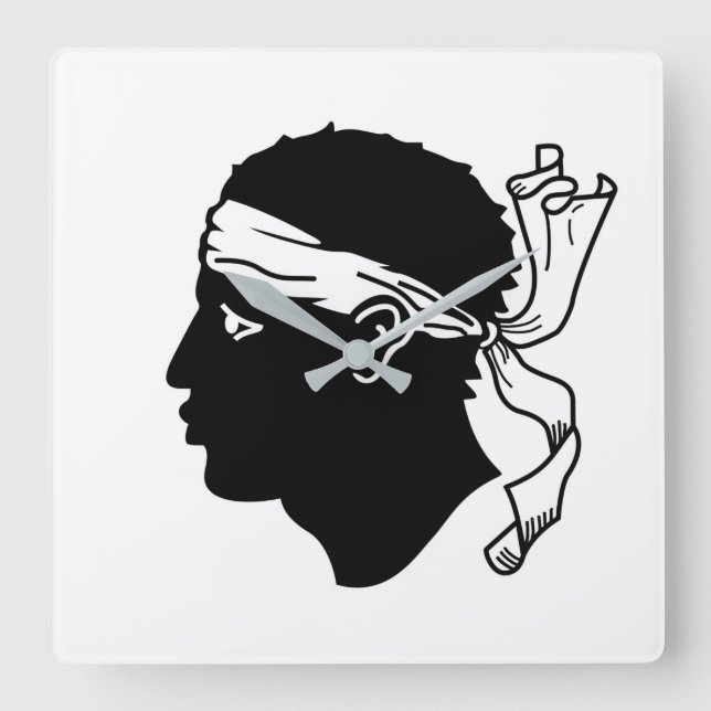 Wall Clock with Flag of Corsica (Front)
