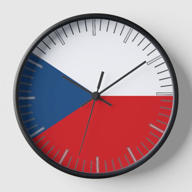 Wall Clock with flag of Czechia (Front)