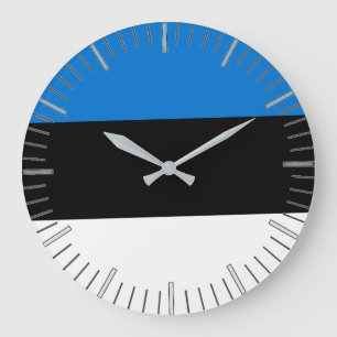 Wall Clock with Flag of Estonia