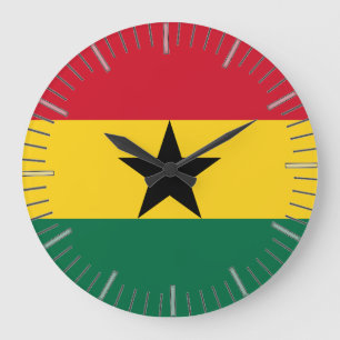 Wall Clock with Flag of Ghana