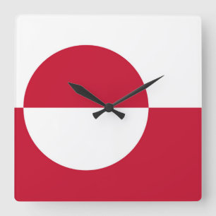 Wall Clock with flag of Greenland