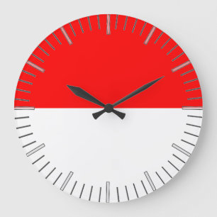 Wall Clock with Flag of Indonesia