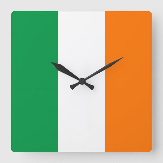 Wall Clock with Flag of Ireland (Front)