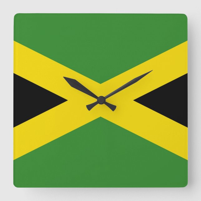 Wall Clock with Flag of Jamaica (Front)