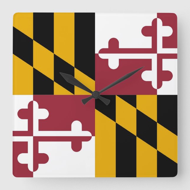 Wall Clock with Flag of Maryland, USA (Front)