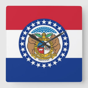 Wall Clock with Flag of Missouri, USA