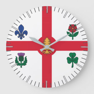 Wall Clock with Flag of Montreal, Canada