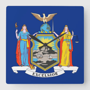 Wall Clock with Flag of New York, USA
