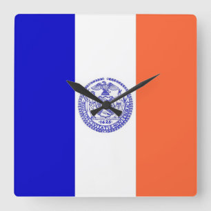 Wall Clock with Flag of New York, USA