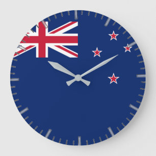 Wall Clock with Flag of New Zealand