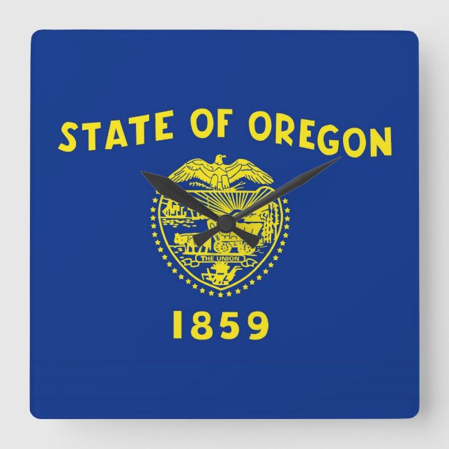 Wall Clock with Flag of Oregon, USA (Front)