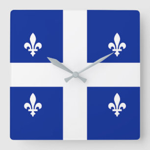 Wall Clock with Flag of Quebec, Canada