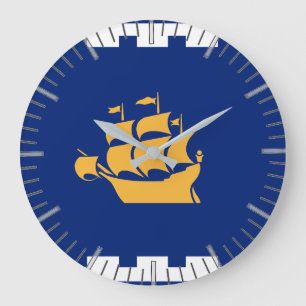 Wall Clock with Flag of Quebec City, Canada